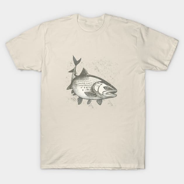 Vintage Trout Fly Fishing T-Shirt by TotoBeibee
